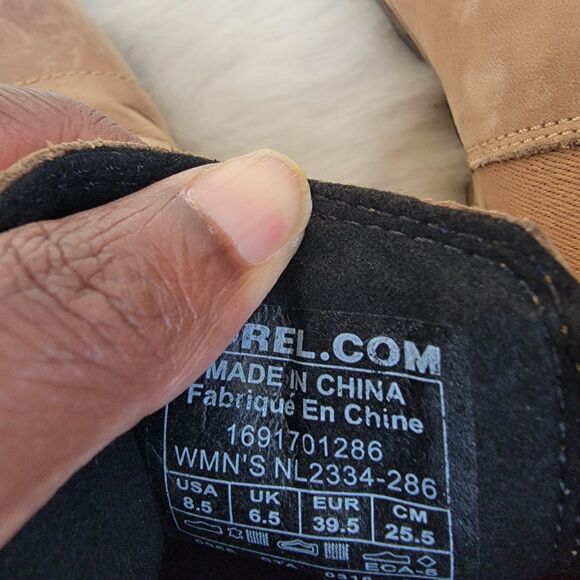 Sorel Boots Womens 8.5 Joan Of Artic Wedge boot  NL2334-286 Tan Leather - Picture 6 of 6